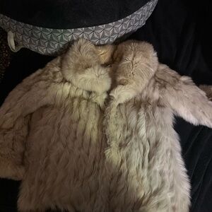 Blue Finland fox fur coat